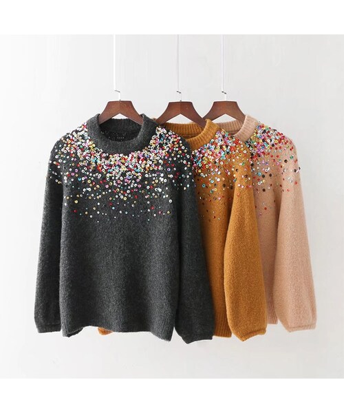 Zara ザラ の スパンコール ニット ワンピース ドレス ニット セーター Wear