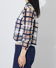 TOGA PULLA トーガ 袖チェック フリル 半袖ニット 38 TOGA PULLA トーガ 袖チェック フリル 半袖ニット 38 TOGA PULLA