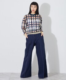 TOGA PULLA（トーガ プルラ）の「チェックニットプルオーバー