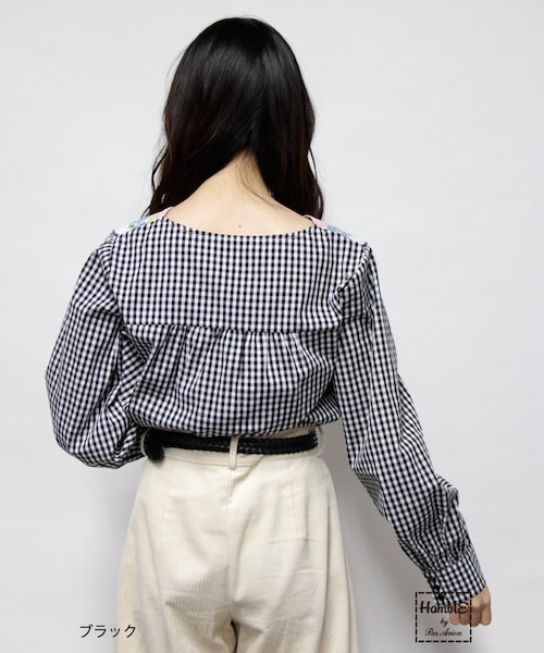 paravion（パラビオン）の「ハンカチ衿チェックブラウス（）」 - WEAR