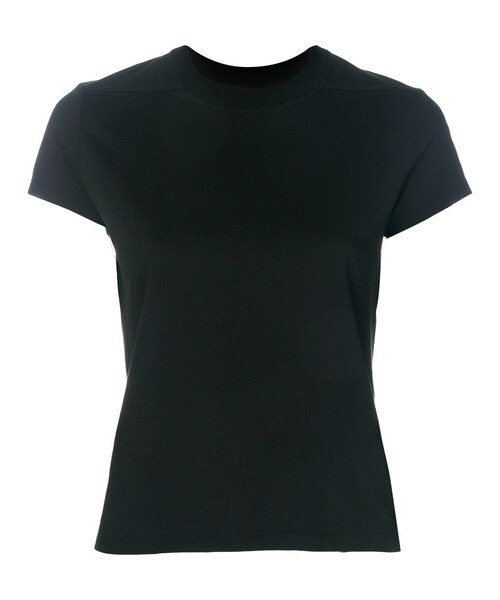 Rick Owens(リックオウエンス)の「Rick Owens - cropped T-shirt - women - コットン - S(Tシャツ/カットソー・レディース・ブラック・S)」の1枚目の写真