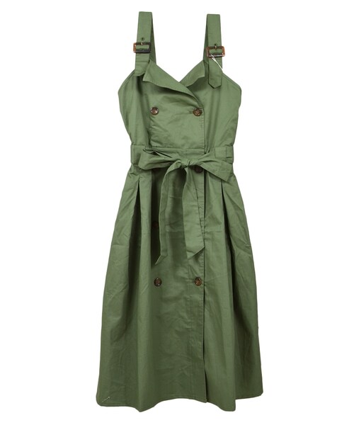 STYLEBLOCK（スタイルブロック）の「綿ツイルトレンチ風ワンピース（ワンピース・レディース・ライトベージュ/ベージュ/グリーン/ネイビー・M）」の3枚目の写真