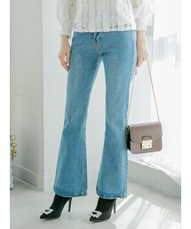 KORMARCH | ブーツカットウォッシュドブルーデニムパンツ(デニムパンツ)