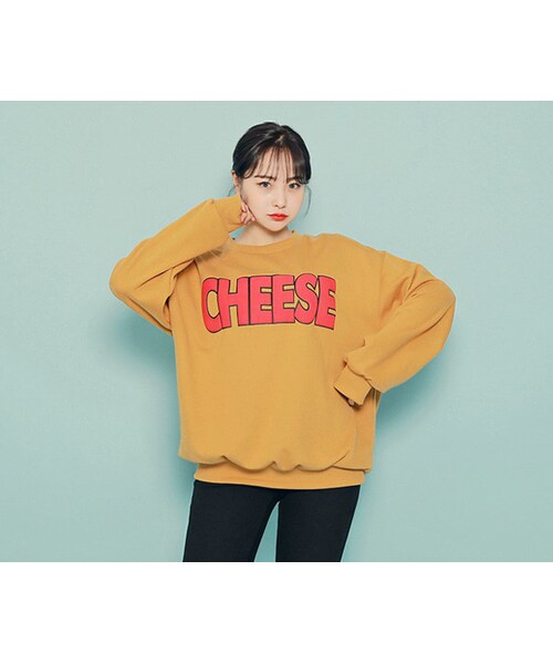 HOTPING（ホッピン）の「CHEESEロゴプルオーバー（その他トップス・レディース・ホワイト/ネイビー/ブラック/グリーン/マスタード・フリーサイズ(XS-XL)）」の5枚目の写真