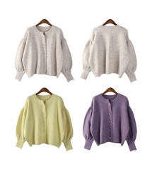 bodurine | 真珠パフ袖カーディガン *全3色*(カーディガン/ボレロ)