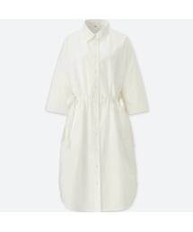 UNIQLO | リネンブレンドシャツワンピース（7分袖・丈標準95～105cm）(シャツ/ブラウス)