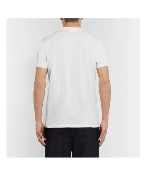 ami（アミ）の「AMI Slim-Fit Embroidered Cotton-Jersey T-Shirt（Tシャツ/カットソー・メンズ・White・XL/L/S/XS/M）」の5枚目の写真