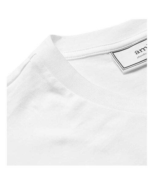 ami（アミ）の「AMI Slim-Fit Embroidered Cotton-Jersey T-Shirt（Tシャツ/カットソー・メンズ・White・XL/L/S/XS/M）」の3枚目の写真
