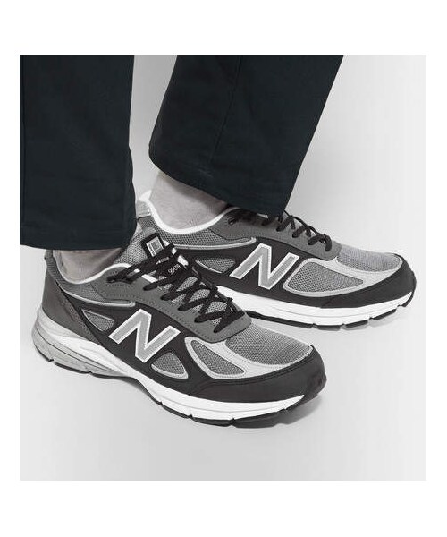 new balance 990 nubuck and mesh sneakers