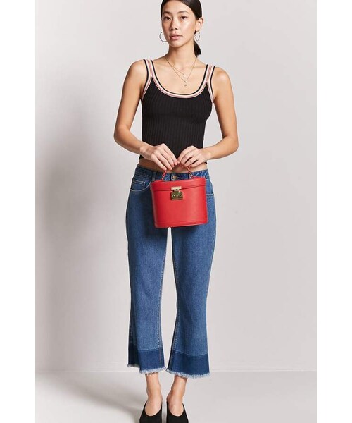 FOREVER 21(フォーエバー トゥエンティーワン)の「FOREVER 21 Stripe-Trim Ribbed Tank Top(タンクトップ・レディース・Black/White・Medium/Large)」の7枚目の写真