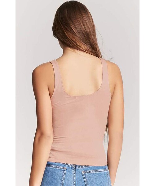 FOREVER 21（フォーエバー トゥエンティーワン）の「FOREVER 21 Ribbed Scoop Neck Tank Top（タンクトップ・レディース・Black/Blue/Pink/White・Small/Medium/Large）」の7枚目の写真