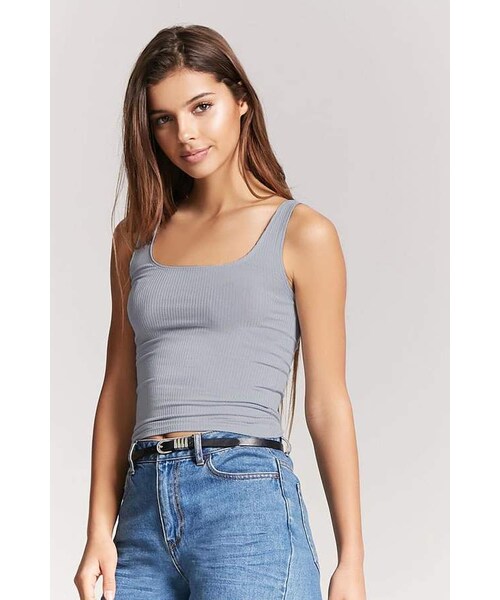 FOREVER 21（フォーエバー トゥエンティーワン）の「FOREVER 21 Ribbed Scoop Neck Tank Top（タンクトップ・レディース・Black/Blue/Pink/White・Small/Medium/Large）」の3枚目の写真