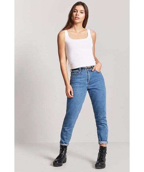 FOREVER 21（フォーエバー トゥエンティーワン）の「FOREVER 21 Ribbed Scoop Neck Tank Top（タンクトップ・レディース・Black/Blue/Pink/White・Small/Medium/Large）」の14枚目の写真