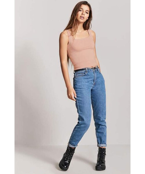 FOREVER 21（フォーエバー トゥエンティーワン）の「FOREVER 21 Ribbed Scoop Neck Tank Top（タンクトップ・レディース・Black/Blue/Pink/White・Small/Medium/Large）」の12枚目の写真