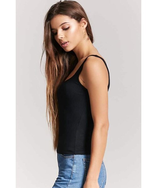 FOREVER 21（フォーエバー トゥエンティーワン）の「FOREVER 21 Ribbed Scoop Neck Tank Top（タンクトップ・レディース・Black/Blue/Pink/White・Small/Medium/Large）」の8枚目の写真