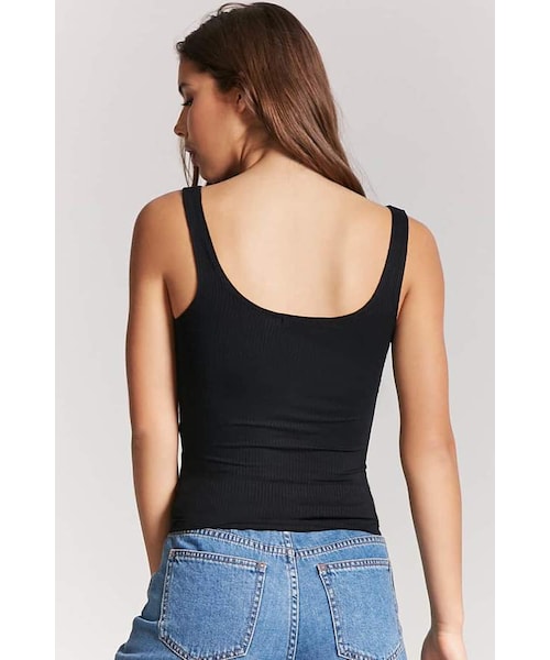 FOREVER 21（フォーエバー トゥエンティーワン）の「FOREVER 21 Ribbed Scoop Neck Tank Top（タンクトップ・レディース・Black/Blue/Pink/White・Small/Medium/Large）」の16枚目の写真