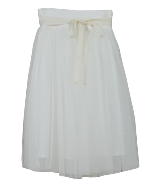 STYLEBLOCK（スタイルブロック）の「チュールウエストリボン付きスカート（スカート・レディース・ホワイト/アイボリー/ベージュ/ネイビー・M）」の2枚目の写真