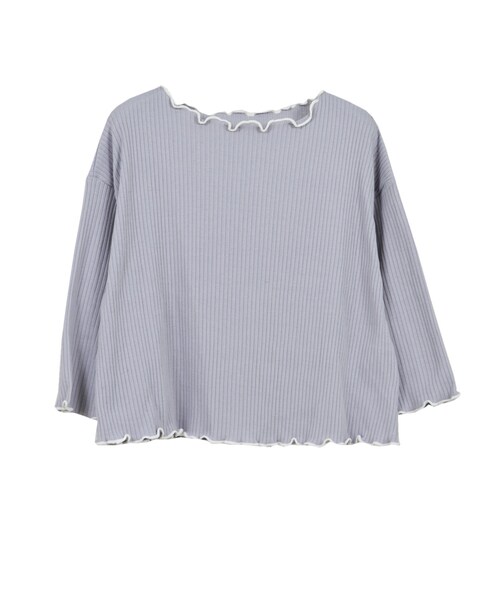 STYLEBLOCK（スタイルブロック）の「ワイドリブメローフレアスリーブトップス（Tシャツ/カットソー・レディース・アイボリー/イエロー/グリーン系/ラベンダー/ブラック・M）」の4枚目の写真