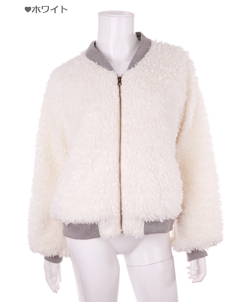 Bobon21（ボボンニジュウイチ）の「もこもこファーパーカー-全２色-（パーカー・レディース・グレー/ホワイト・S/M/L）」の2枚目の写真