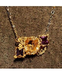 no brand | CLAS クラス SILVER K18コーティング シトリン×アイオライト×アメシスト ネックレス(ネックレス)