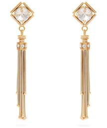 PRADA（プラダ）の「PRADA Crystal-embellished tassel earrings