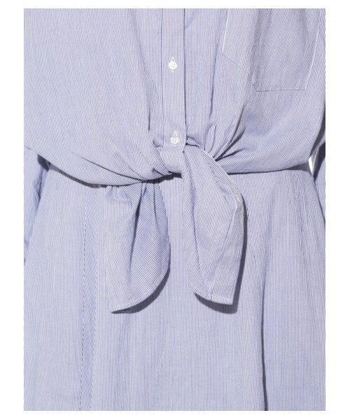 Mila Owen◆ミラオーウェン/ウエストドッキングシャツワンピース/O/コットン/インディゴ/09WFO181164 4月からの新生活にミラオーウェンのキレイめアイテムを。価格も