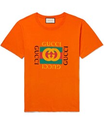 GUCCI | Gucci Distressed Printed Cotton-Jersey T-Shirt(Tシャツ/カットソー)