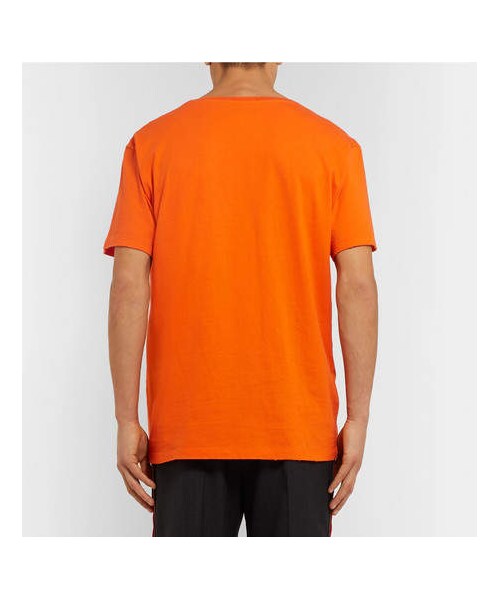 GUCCI（グッチ）の「Gucci Distressed Printed Cotton-Jersey T-Shirt（Tシャツ/カットソー・メンズ・Orange・XXXL/XL/XXL/M/L/S/XS）」の5枚目の写真