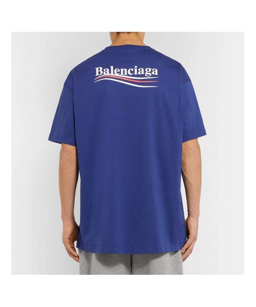 BALENCIAGA(バレンシアガ)の「Balenciaga Printed Cotton-Jersey T-Shirt(Tシャツ/カットソー・メンズ・Blue・XXL/L/XL/S/M/XS)」の2枚目の写真