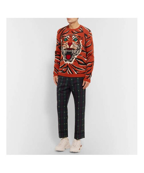 GUCCI（グッチ）の「Gucci Rhyton Printed Leather Sneakers（スニーカー・メンズ・White・Uk12/Uk10.5/Uk11/Uk9.5/Uk10/Uk9/Uk8/Uk8.5/Uk7/Uk7.5/Uk6/Uk13）」の3枚目の写真