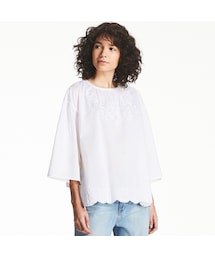 UNIQLO | コットンエンブロイダリーブラウス（7分袖）(シャツ/ブラウス)