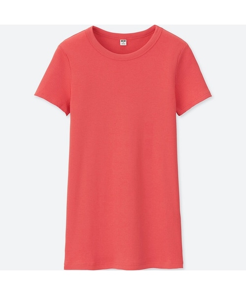 UNIQLO（ユニクロ）の「スーピマコットンリブクルーネックT（半袖）（Tシャツ/カットソー・レディース・WHITE 00/GREEN 55/NAVY 69/PINK 11/RED 13/LIGHT GRAY 02/BLACK 09/YELLOW 43・3XL/XXL/L/S/M/XS/XL）」の8枚目の写真