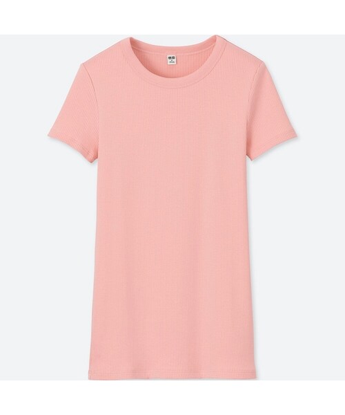 UNIQLO（ユニクロ）の「スーピマコットンリブクルーネックT（半袖）（Tシャツ/カットソー・レディース・WHITE 00/GREEN 55/NAVY 69/PINK 11/RED 13/LIGHT GRAY 02/BLACK 09/YELLOW 43・3XL/XXL/L/S/M/XS/XL）」の7枚目の写真