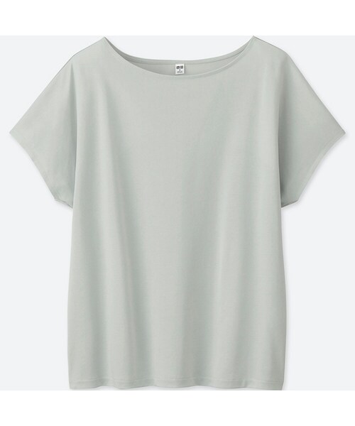 UNIQLO（ユニクロ）の「ドレープクルーネックT（半袖）（Tシャツ/カットソー・レディース・WHITE 00/BLACK 09/LIGHT GRAY 02/BLUE 68/PINK 12/PINK 10/OLIVE 56・XL/L/XXL/XS/M/3XL/S）」の3枚目の写真