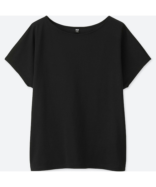 UNIQLO（ユニクロ）の「ドレープクルーネックT（半袖）（Tシャツ/カットソー・レディース・WHITE 00/BLACK 09/LIGHT GRAY 02/BLUE 68/PINK 12/PINK 10/OLIVE 56・XL/L/XXL/XS/M/3XL/S）」の2枚目の写真