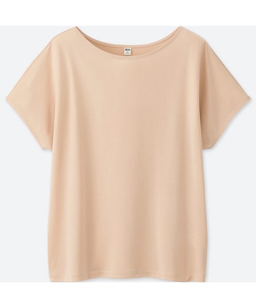 UNIQLO（ユニクロ）の「ドレープクルーネックT（半袖）（Tシャツ/カットソー・レディース・WHITE 00/BLACK 09/LIGHT GRAY 02/BLUE 68/PINK 12/PINK 10/OLIVE 56・XL/L/XXL/XS/M/3XL/S）」の7枚目の写真