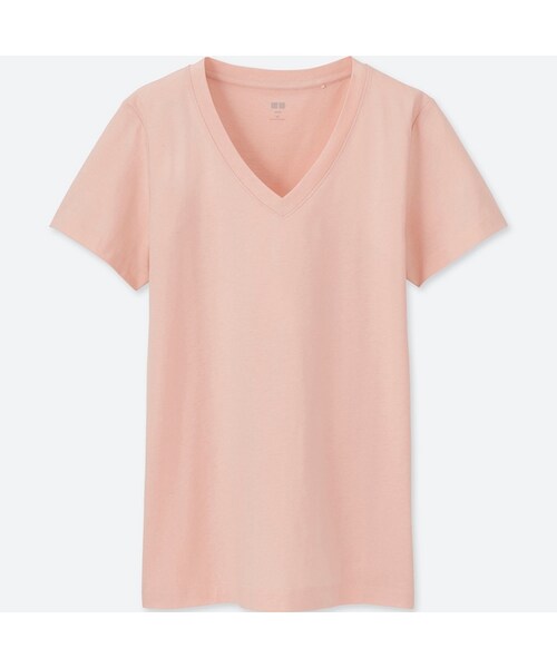 UNIQLO（ユニクロ）の「スーピマコットンテンジクＶネックＴ（半袖）＋（Tシャツ/カットソー・レディース・WHITE 00/BLACK 09/YELLOW 41/PINK 11/LIGHT GRAY 02/RED 14/BLUE 66/OLIVE 56・S/3XL/L/XXL/XS/M/XL）」の7枚目の写真