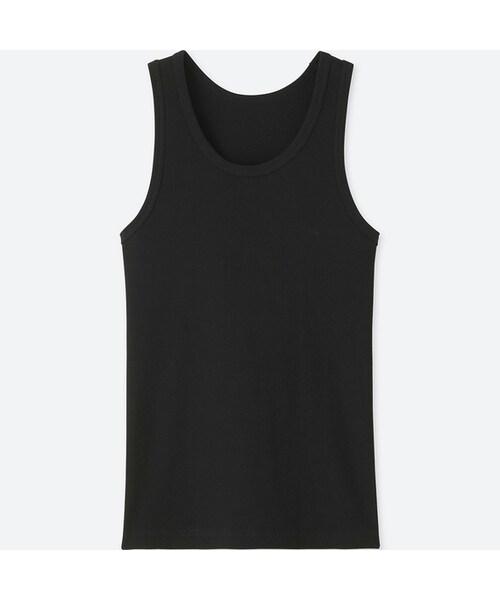 UNIQLO（ユニクロ）の「ドライカラーリブタンクトップ（Tシャツ/カットソー・メンズ・NAVY 69/DARK GRAY 08/BLACK 09/WHITE 00/RED 17/OLIVE 57/GRAY 03/BLUE 66・XL/L/XS/3XL/4XL/M/S/XXL）」の3枚目の写真