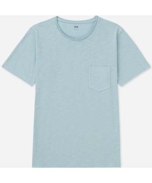 UNIQLO（ユニクロ）の「ウォッシュスラブクルーネックT（半袖）（Tシャツ/カットソー・メンズ・GREEN 54/GRAY 03/RED 16/DARK GRAY 08/WHITE 00/BLUE 62/CREAM 40/BLUE 68・M/XS/L/3XL/S/XXL/XL/4XL）」の6枚目の写真