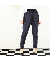 L'Ancre | L'Ancre (アンカー）ピンストライプペグトップドロストパンツ(その他パンツ)