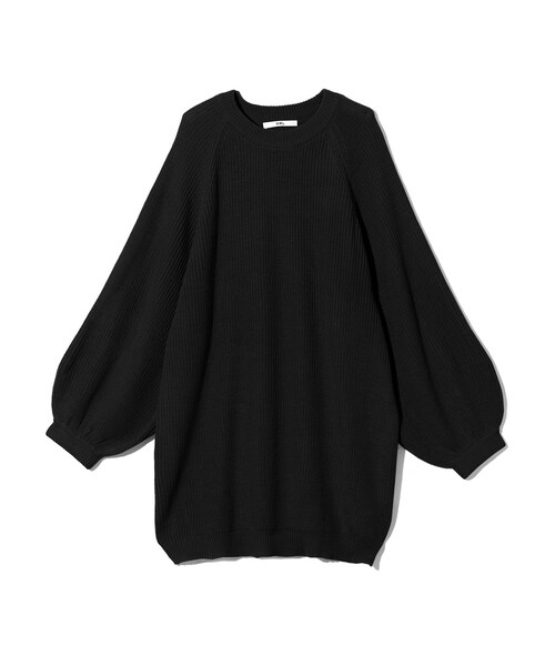 GRL(グレイル)の「ボリュームスリーブニットワンピース(ワンピース・レディース・ベージュ/グレー/ブラック・F)」の2枚目の写真