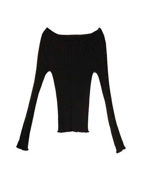 AULA(アウラ)の「AULA WIDE RIB KNIT(ニット/セーター・レディース・ブラック・0)」の1枚目の写真