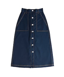 ROMANTIC CROWN | Cotton Long Skirt_Navy(その他)