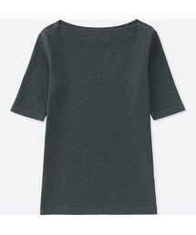 UNIQLO | リブボートネックT（5分袖）(Tシャツ/カットソー)