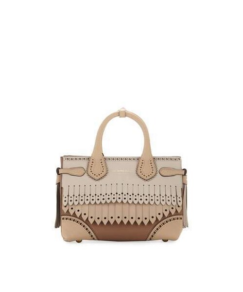Burberry,Burberry Banner Small Broguing Fringe Tote Bag - WEAR