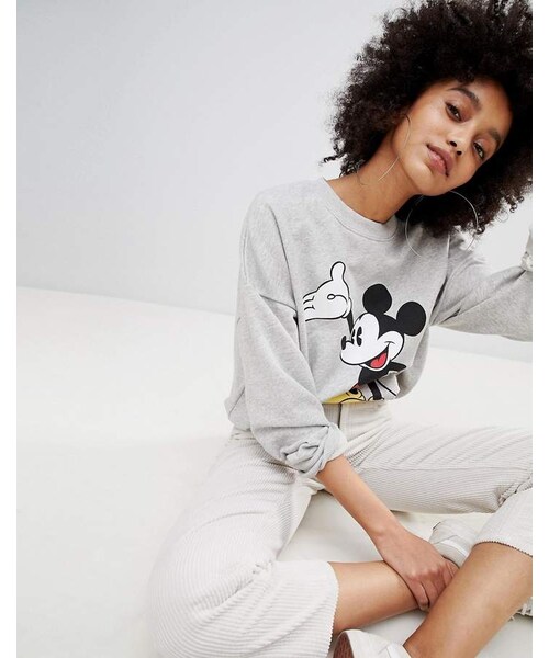 Bershka Mickey Print Sweatshirt