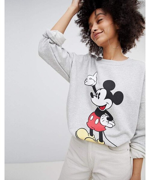 Bershka Mickey Print Sweatshirt