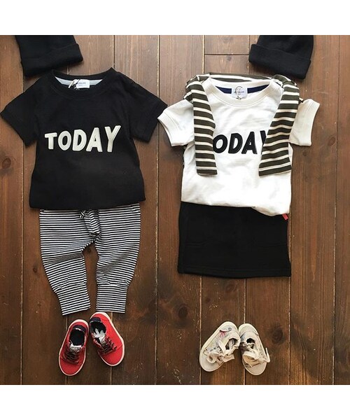 cache cache（カシュ カシュ）の「ARCH&LINE SLUB TODAY TEE(black）（Tシャツ/カットソー・キッズ・その他）」の4枚目の写真