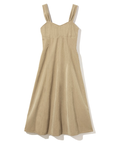 GRL（グレイル）の「バックシャーリングピーチロングワンピース（ワンピース・レディース・ブラック/ベージュ・M）」の2枚目の写真