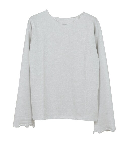 STYLEBLOCK（スタイルブロック）の「ラメ天竺メロープルオーバー（Tシャツ/カットソー・レディース・ホワイト/ピンク/グリーン系/グレー・M）」の2枚目の写真